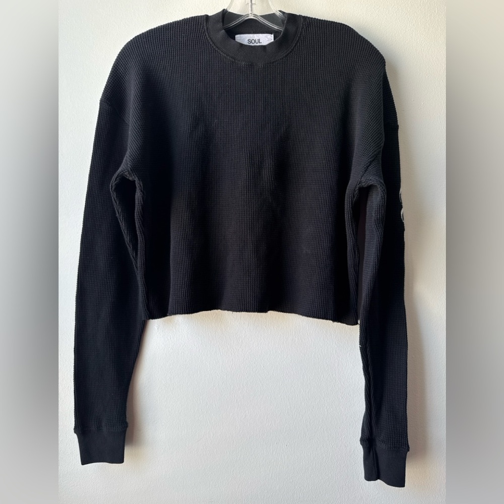 SoulCycle Black Cropped Sweatshirt